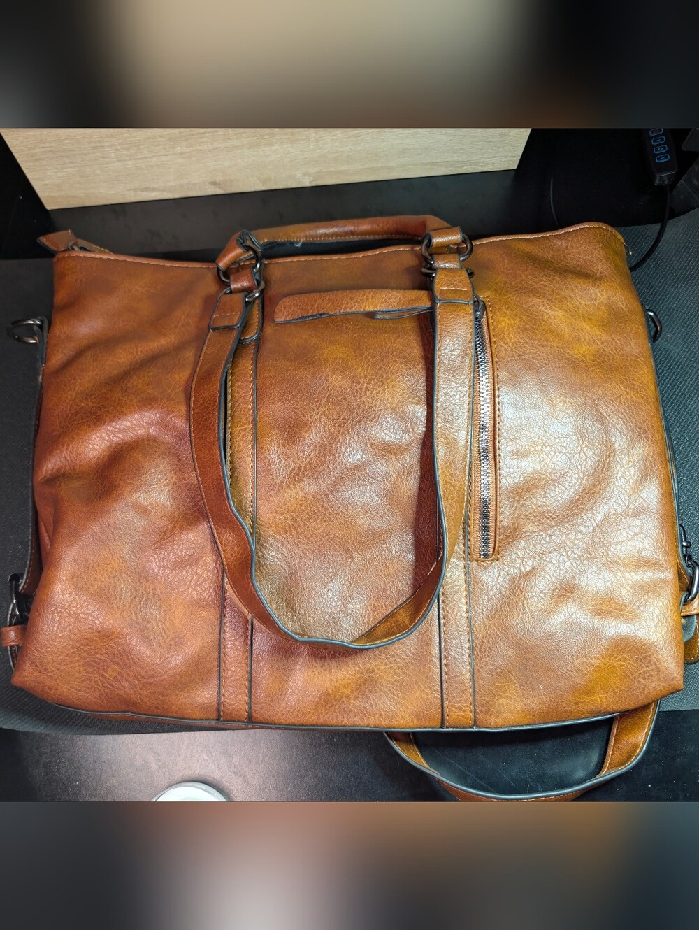 Classic Women's Satchel in Cognac Brown